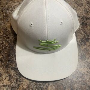 Cobra White Cap with Green Accents